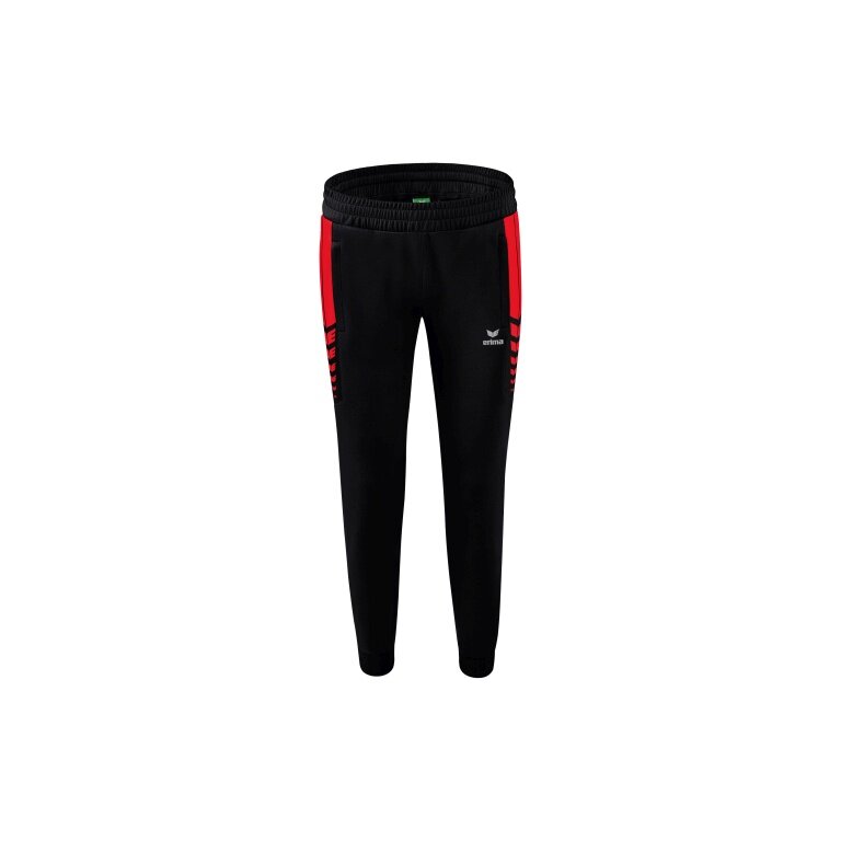 Erima Traingshose Six Wings Worker lang (100% Polyester, sportliche Passform) schwarz/rot Damen