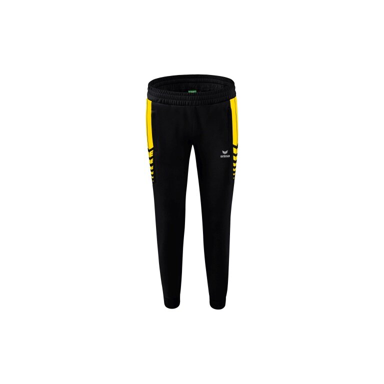 Erima Traingshose Six Wings Worker lang (100% Polyester, sportliche Passform) schwarz/gelb Damen