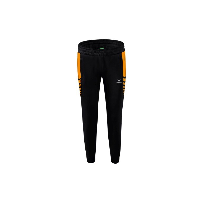 Erima Traingshose Six Wings Worker lang (100% Polyester, sportliche Passform) schwarz/orange Damen