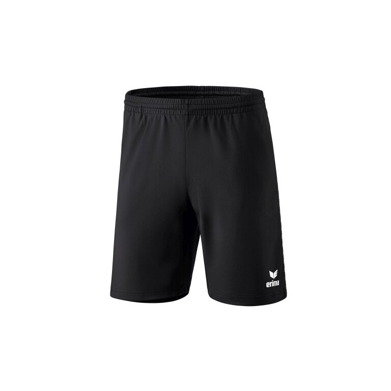 Erima Traininghose Short Basic (100% Polyester, Reißverschlusstaschen) kurz schwarz Jungen