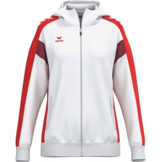 Erima Trainingsjacke Celebrate 125 mit Kapuze (atmungsaktiv, 100% Polyester) weiss/rot Damen