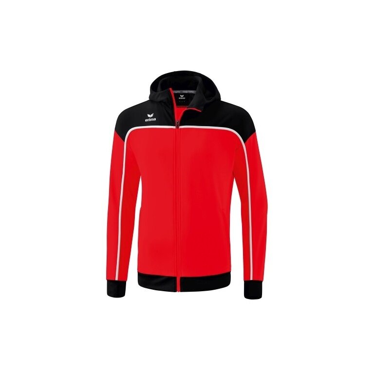 Erima Trainingsjacke Change mit Kapuze (rec. Polyester, strapazierfähig, mit Reißverschlusstaschen) rot/schwarz Herren