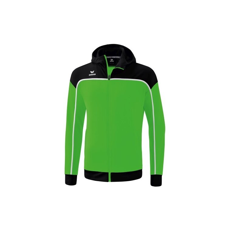 Erima Trainingsjacke Change mit Kapuze (rec. Polyester, strapazierfähig, mit Reißverschlusstaschen) grün/schwarz Herren