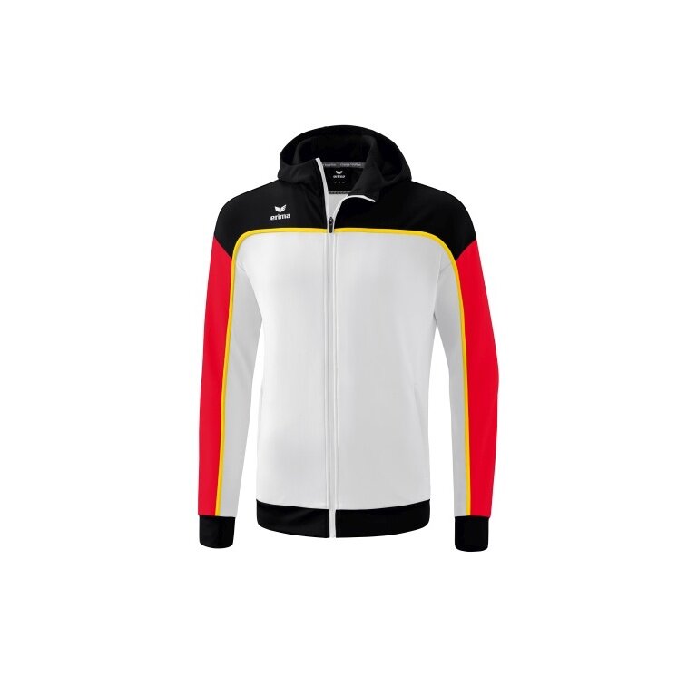 Erima Trainingsjacke Change mit Kapuze (rec. Polyester, strapazierfähig, mit Reißverschlusstaschen) weiss/schwarz Herren