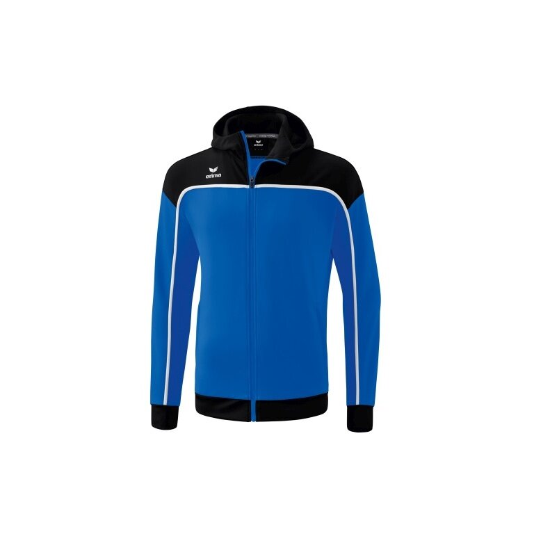 Erima Trainingsjacke Change mit Kapuze (rec. Polyester, strapazierfähig, mit Reißverschlusstaschen) blau/schwarz Jungen