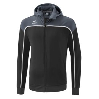 Erima Trainingsjacke Change mit Kapuze (rec. Polyester, strapazierfähig, mit Reißverschlusstaschen) schwarz/grau Jungen