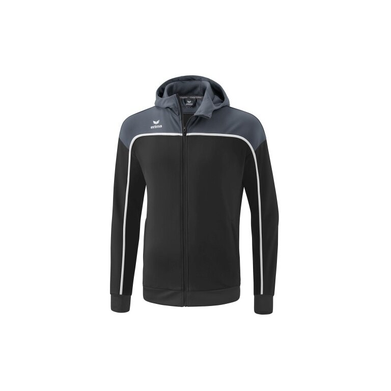 Erima Trainingsjacke Change mit Kapuze (rec. Polyester, strapazierfähig, mit Reißverschlusstaschen) schwarz/grau Jungen
