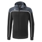Erima Trainingsjacke Change mit Kapuze (rec. Polyester, strapazierfähig, mit Reißverschlusstaschen) schwarz/grau Herren