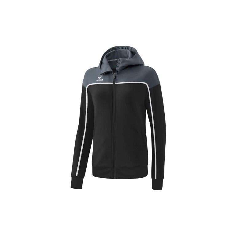 Erima Trainingsjacke Change mit Kapuze (strapazierfähig, mit Reißverschlusstaschen) schwarz/grau Damen