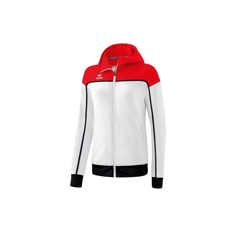 Erima Trainingsjacke Change mit Kapuze (strapazierfähig, mit Reißverschlusstaschen) weiss/rot Damen