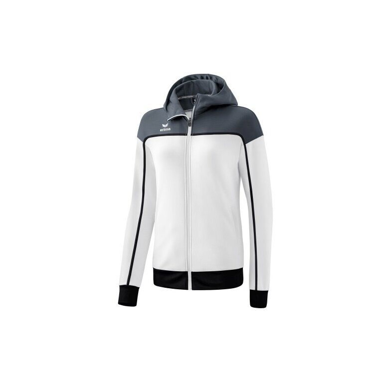 Erima Trainingsjacke Change mit Kapuze (strapazierfähig, mit Reißverschlusstaschen) weiss/grau Damen