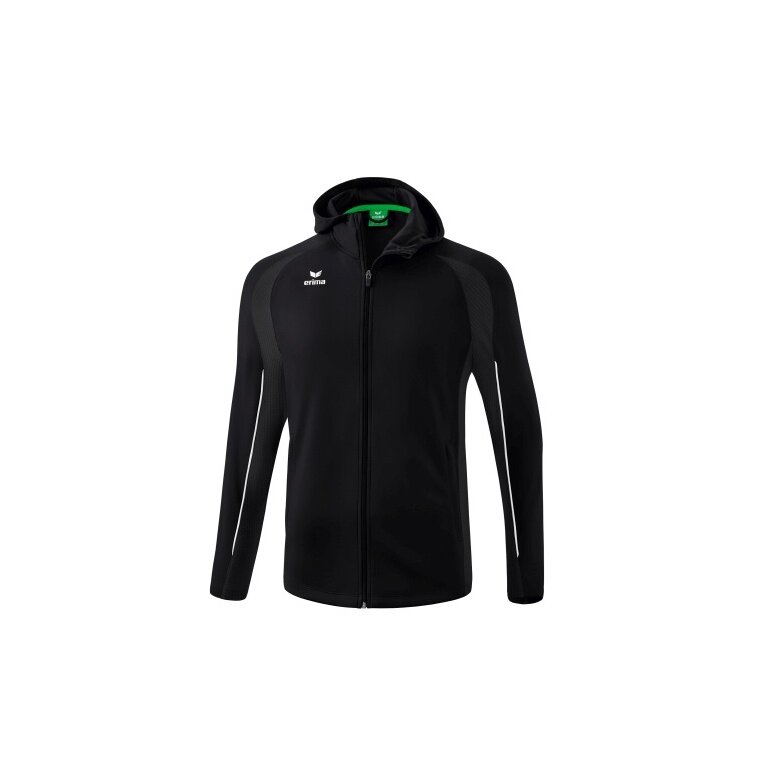 Erima Trainingsjacke Liga Star mit Kapuze (strapazierfähig und elastisches Funktionsmaterial) schwarz/weiss Herren
