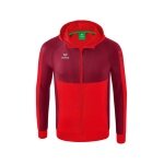 Erima Trainingsjacke Six Wings mit Kapuze (Baumwollmix, weich und bequem) rot/bordeaux Jungen