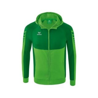 Erima Trainingsjacke Six Wings mit Kapuze (Baumwollmix, weich und bequem) grün/smaragd Jungen
