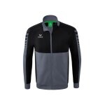 Erima Trainingsjacke Six Wings Worker (100% Polyester, Stehkragen, strapazierfähig) grau/schwarz Herren