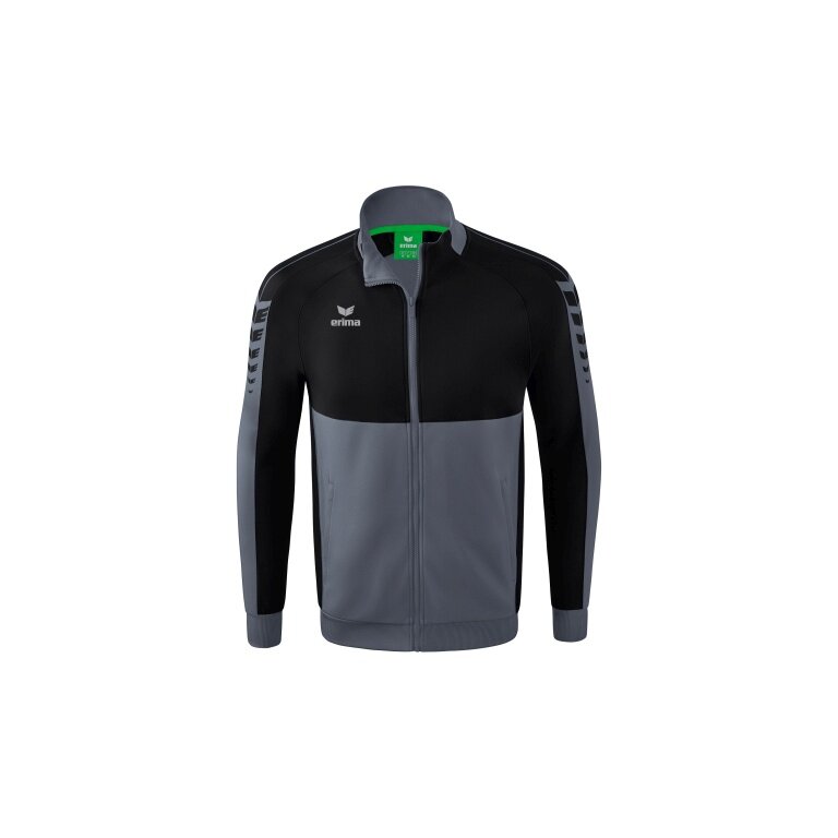 Erima Trainingsjacke Six Wings Worker (100% Polyester, Stehkragen, strapazierfähig) grau/schwarz Herren