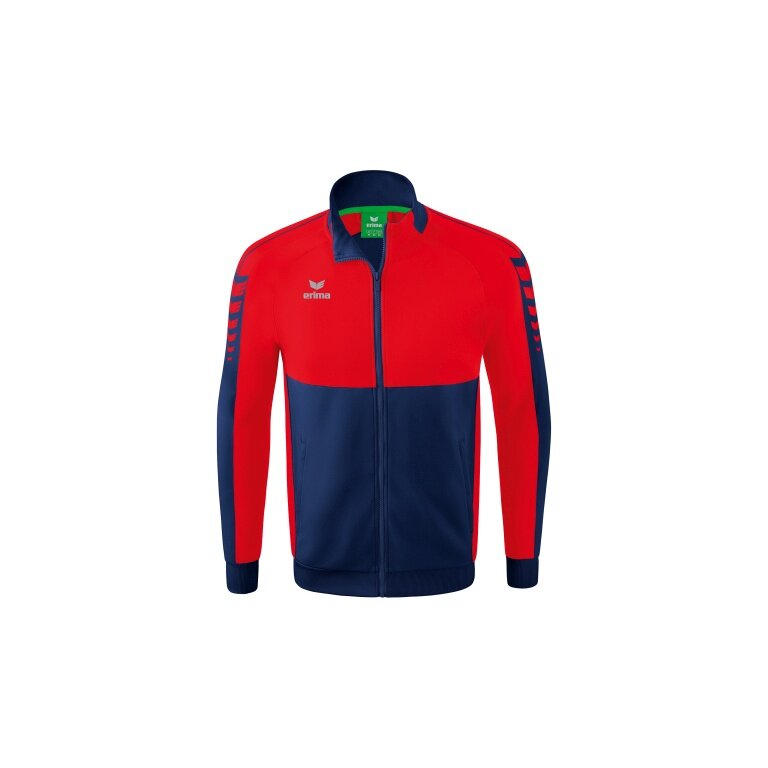 Erima Trainingsjacke Six Wings Worker (100% Polyester, Stehkragen, strapazierfähig) navyblau/rot Herren