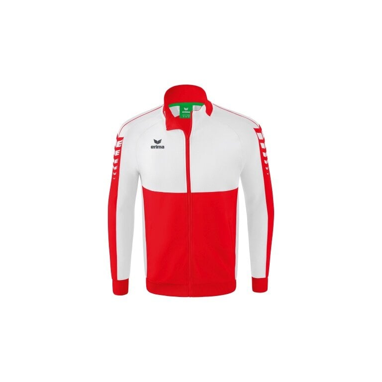 Erima Trainingsjacke Six Wings Worker (100% Polyester, Stehkragen, strapazierfähig) rot/weiss Herren