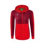 Erima Trainingsjacke Six Wings mit Kapuze (Baumwollmix, weich, bequem, taillierter Schnitt) rot/bordeaux Damen