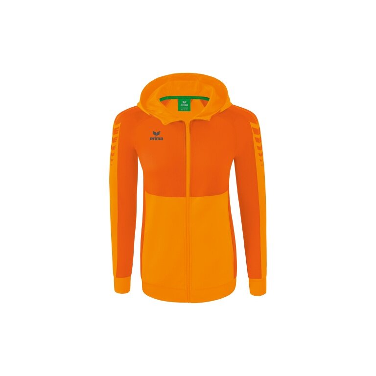 Erima Trainingsjacke Six Wings mit Kapuze (Baumwollmix, weich, bequem, taillierter Schnitt) orange Damen