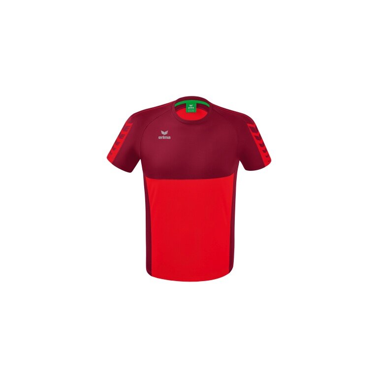 Erima Sport-Tshirt Six Wings (100% Polyester, schnelltrocknend, angenehmes Tragegefühl) rot/bordeaux Herren