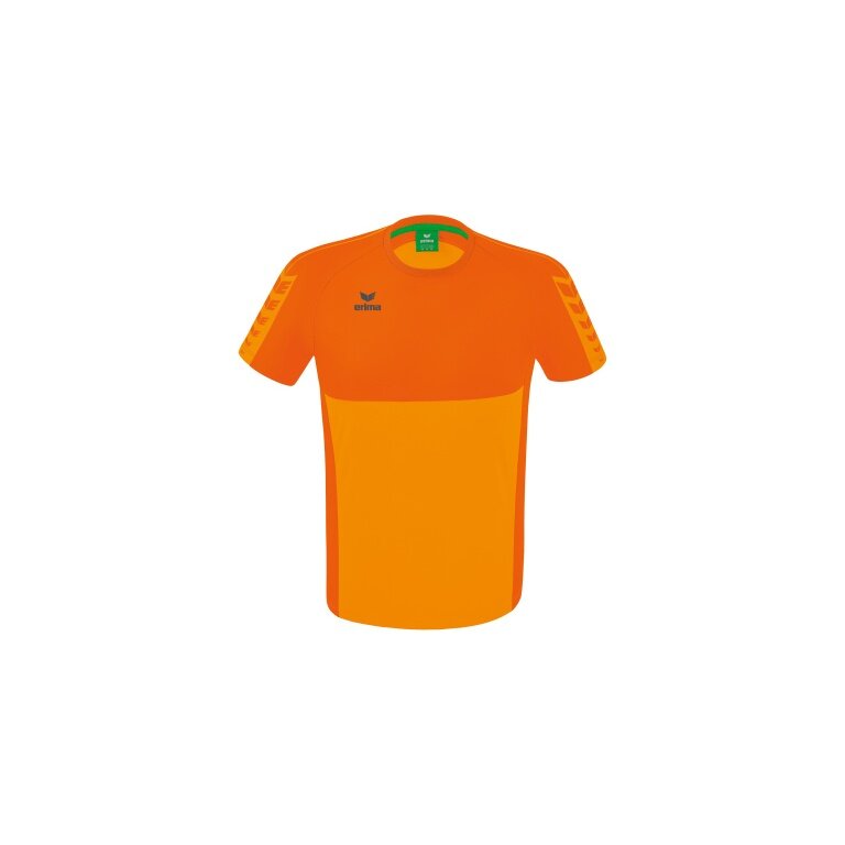 Erima Sport-Tshirt Six Wings (100% Polyester, schnelltrocknend, angenehmes Tragegefühl) orange Herren
