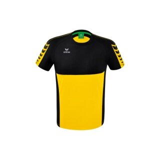 Erima Sport-Tshirt Six Wings (100% Polyester, schnelltrocknend, angenehmes Tragegefühl) gelb/schwarz Herren