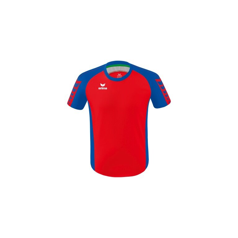 Erima Sport-Tshirt Six Wings Trikot (100% Polyester, strapazierfähig) rot/royalblau Kinder