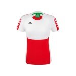 Erima Sport-Shirt Six Wings (100% Polyester, taillierter Schnitt, schnelltrocknend) rot/weiss Damen