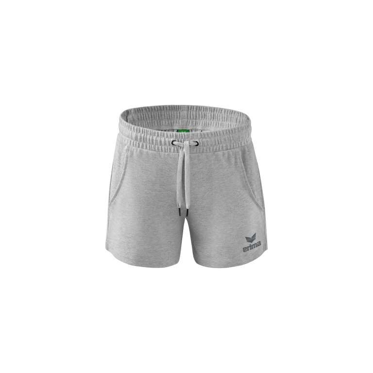 Erima Freizeithose Essential Team Sweatshorts kurz - weicher Baumwollmix, leichter Stretch - hellgrau Damen
