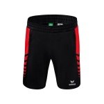 Erima Sporthose Six Wings Worker Shorts kurz (100% Polyester, ohne Innenslip, bequem) schwarz/rot Herren