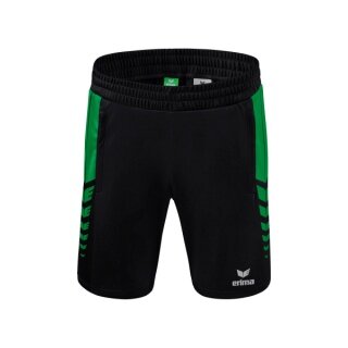 Erima Sport-Hose Six Wings Worker Shorts kurz (100% Polyester, ohne Innenslip, bequem) schwarz/smaragdgrün Jungen