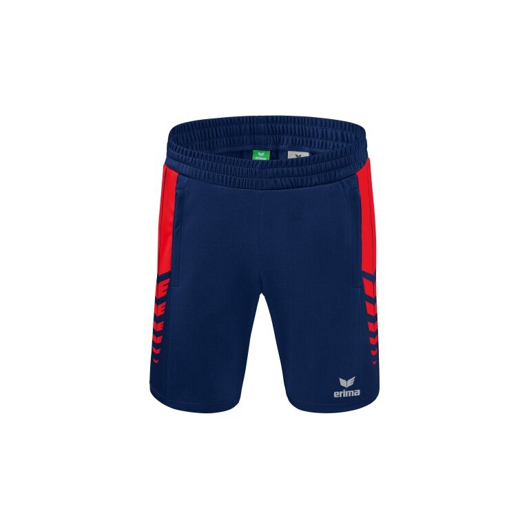Erima Sport-Hose Six Wings Worker Shorts kurz (100% Polyester, ohne Innenslip, bequem) navyblau/rot Jungen