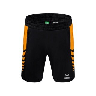 Erima Sport-Hose Six Wings Worker Shorts kurz (100% Polyester, ohne Innenslip, bequem) schwarz/orange Jungen