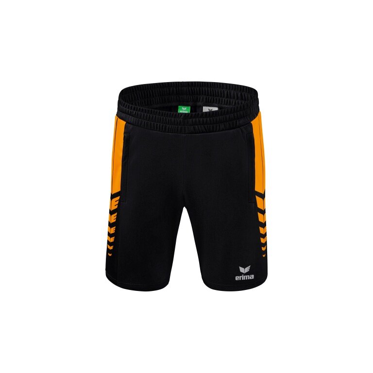 Erima Sport-Hose Six Wings Worker Shorts kurz (100% Polyester, ohne Innenslip, bequem) schwarz/orange Jungen