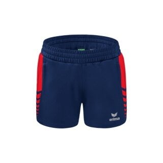 Erima Sport-Hose Six Wings Worker Shorts kurz (100% Polyester, ohne Innenslip, bequem) navyblau/rot Damen