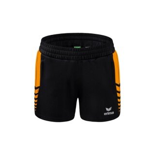 Erima Sport-Hose Six Wings Worker Shorts kurz (100% Polyester, ohne Innenslip, bequem) schwarz/orange Damen