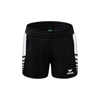 Erima Sporthose Six Wings Worker Shorts (100% Polyester, ohne Innenslip, bequem) kurz schwarz/weiss Damen