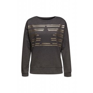 Esprit Sweatshirt Graphic Glanz Print dunkelgrau Damen