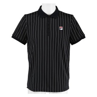 Fila Tennis-Polo Stripes schwarz/weiss Herren