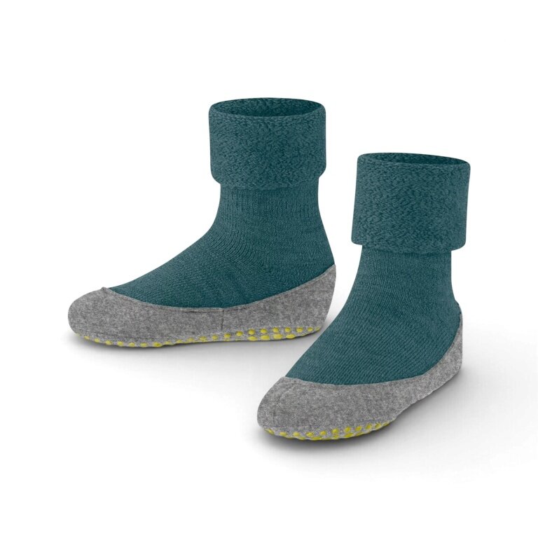 Falke Hausschuhe Cosyshoe Minis (leichte, wärmende Merinowolle) blaugrün Kinder