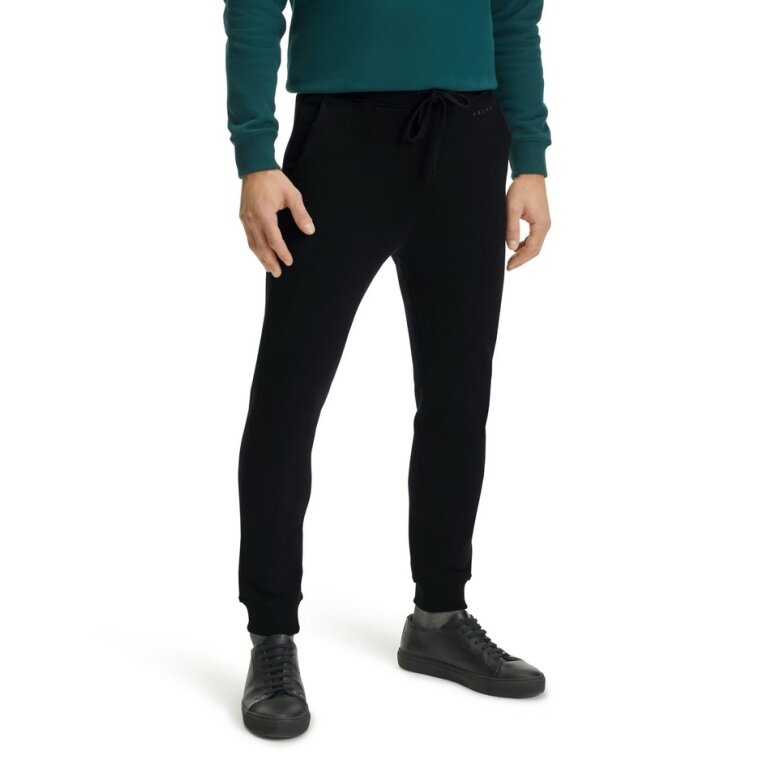 Falke Jogginghose Classic (Baumwolle, moderner Look,komfortabel) lang schwarz Herren