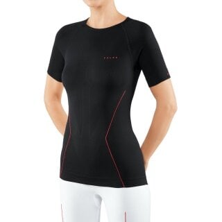 Falke Kurzarmshirt Warm (perfekte Feuchtigkeits-Temperaturregulierung) Unterwäsche schwarz/orange Damen