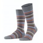 Falke Tagessocke Crew Microblock (modisch elegante Optik, Baumwolle) grau/bunt Herren - 1 Paar
