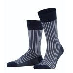 Falke Tagessocke Crew Oxford Stripe (Business-Strumpf mit Jacquard-Muster) atlantic blau Herren - 1 Paar