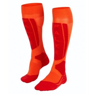 Falke Skisocke SK5 (für Wettkämpfer, ultraleichte Polsterung) orange/rot Herren - 1 Paar