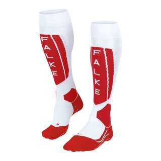 Falke Skisocke SK5 Expert (Kniestrümpfe, ultraleichte Polsterung) weiss/rot Herren - 1 Paar