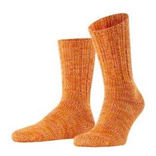 Falke Tagessocke Brooklyn Crew (Bootsock, Grobstrick-Optik) orange Herren - 1 Paar