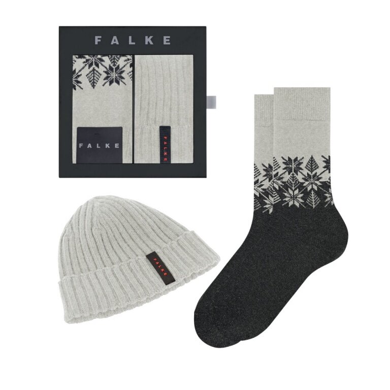 Falke Christmas Gift Set (Mütze und 1 Paar Socke) grau Herren