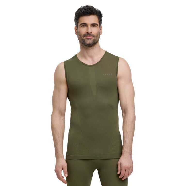 Falke Funktionsunterwäsche Tank-Top Warm (perfekte Feuchtigkeits- und Temperaturregulierung) olivegrün Herren